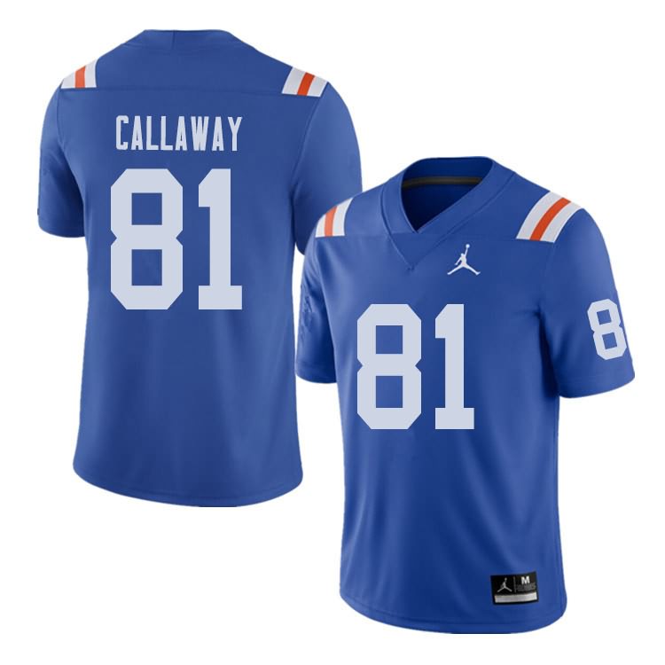 Men's NCAA Florida Gators Antonio Callaway #81 Stitched Authentic Alternate Jordan Brand Royal Throwback College Football Jersey BXO7865MT